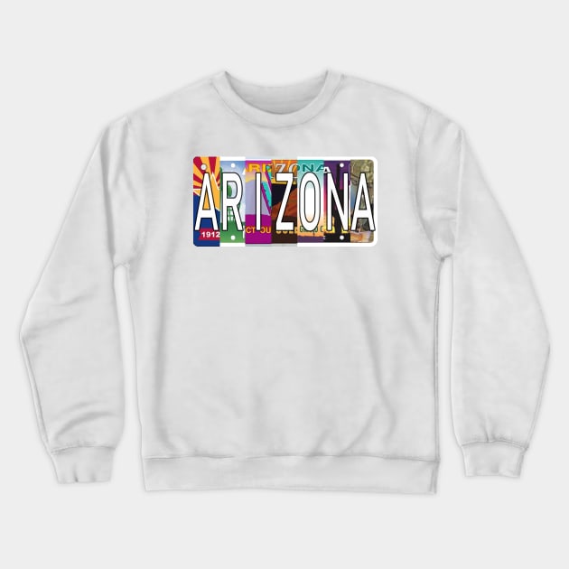 Arizona License Plates Crewneck Sweatshirt by stermitkermit